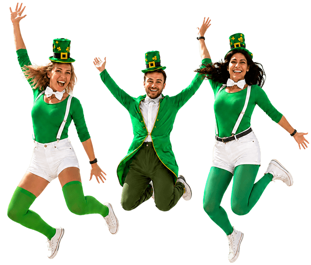 Animadores de Klan Entertainment en una fiesta temática de San Patricio