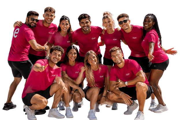 Equipo de animadores de Klan Entertainment en el hotel